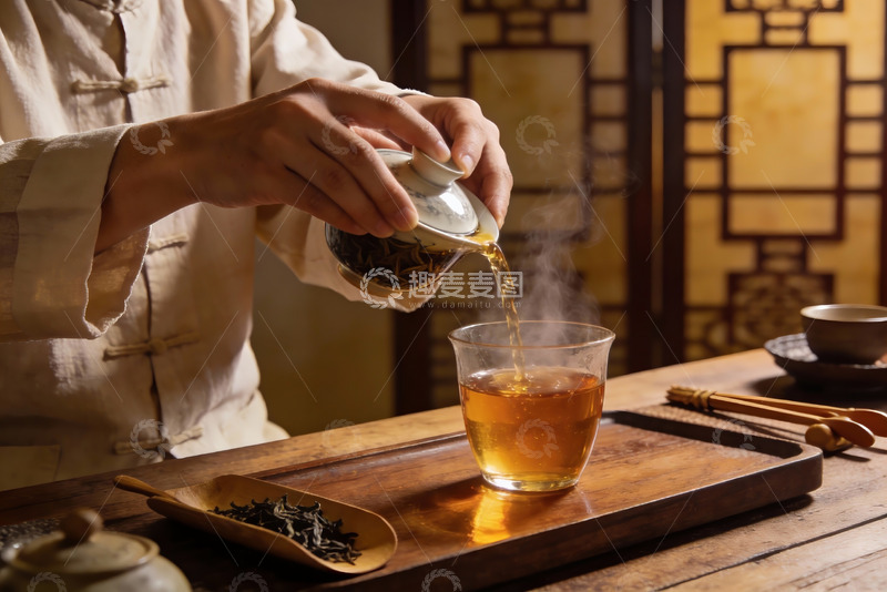 高清大图下载【趣麦麦图】传统茶艺师泡茶场景