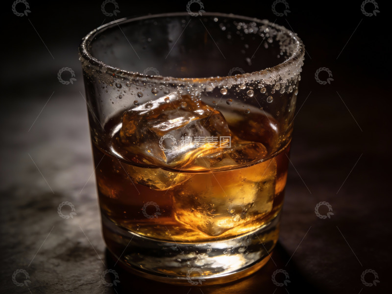 高清大图下载【趣麦麦图】冰块威士忌特写