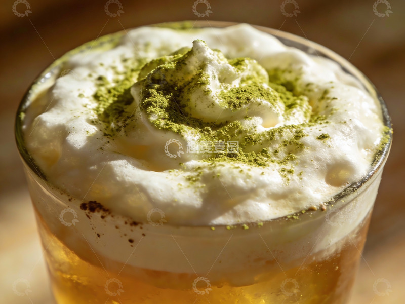 高清大图下载【趣麦麦图】抹茶奶油饮品特写
