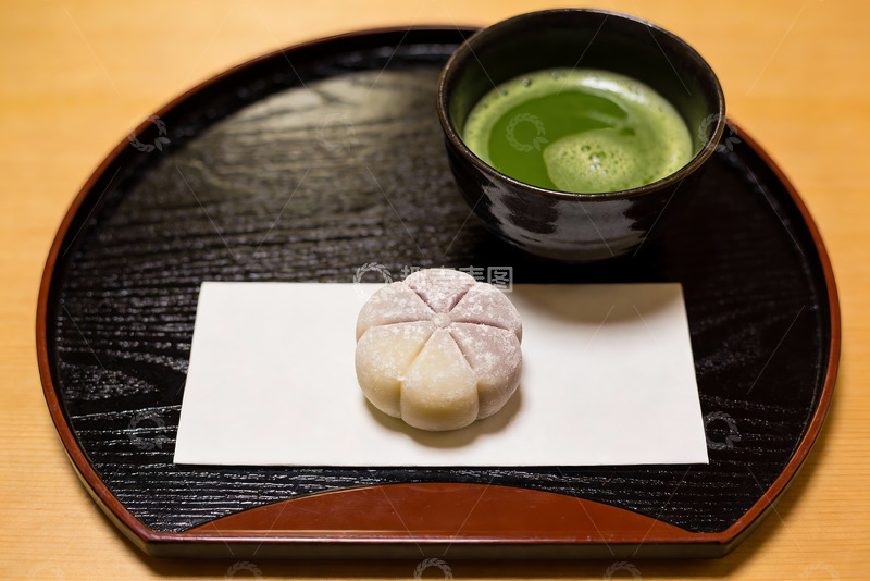 高清大图下载【趣麦麦图】抹茶与和菓子的静谧时光