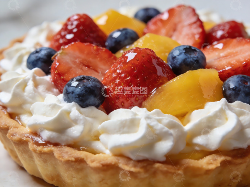 高清大图下载【趣麦麦图】水果奶油挞特写诱人美味