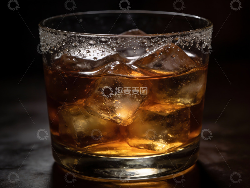 高清大图下载【趣麦麦图】冰块威士忌特写