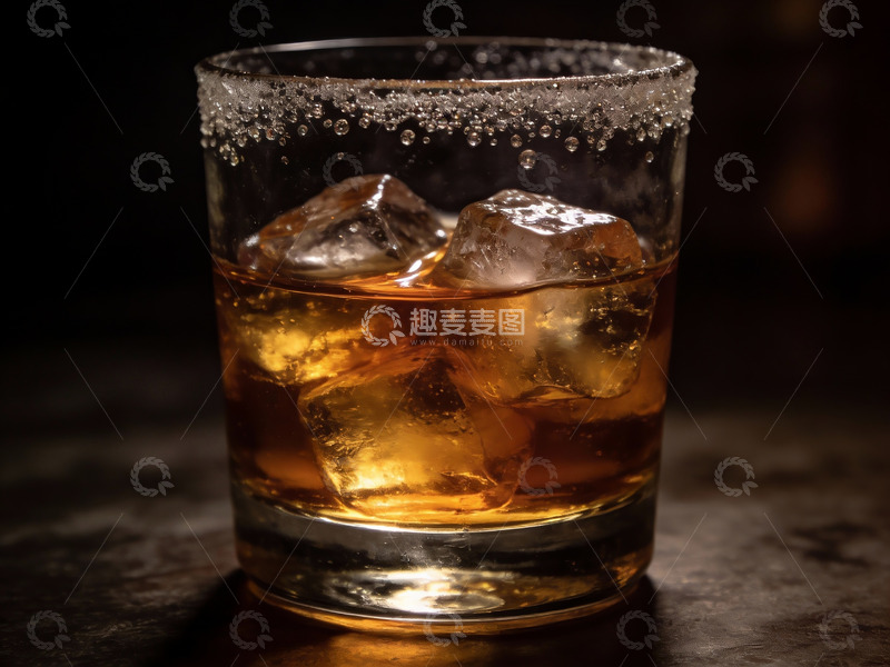 高清大图下载【趣麦麦图】冰块威士忌特写