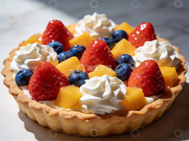 高清大图下载【趣麦麦图】水果奶油挞精致美味诱人
