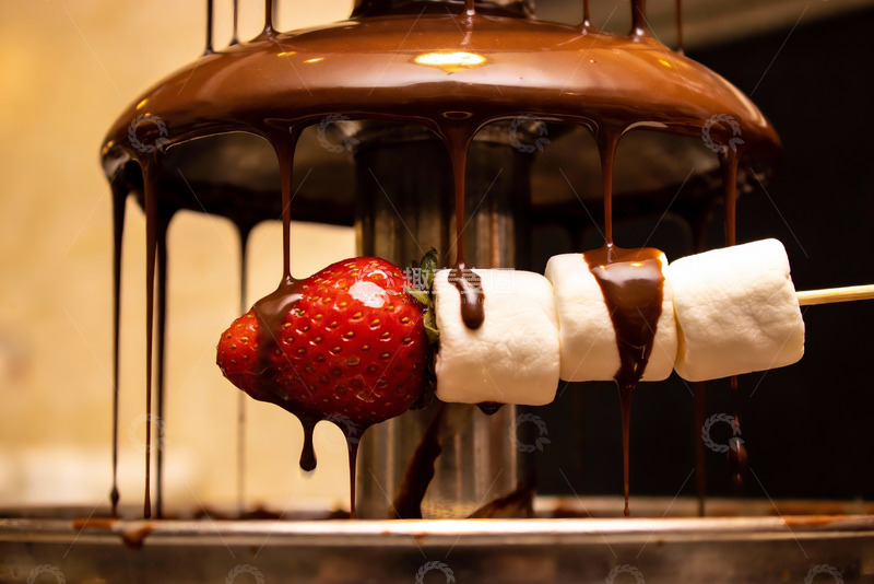 高清大图下载【趣麦麦图】巧克力火锅草莓棉花糖