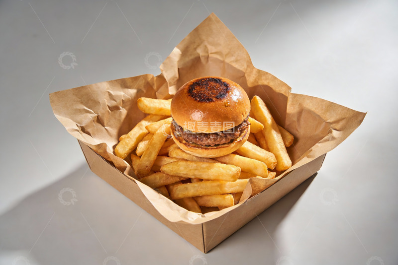 高清大图下载【趣麦麦图】汉堡薯条快餐组合