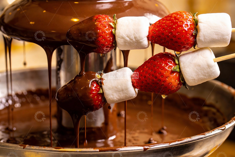 高清大图下载【趣麦麦图】巧克力草莓串