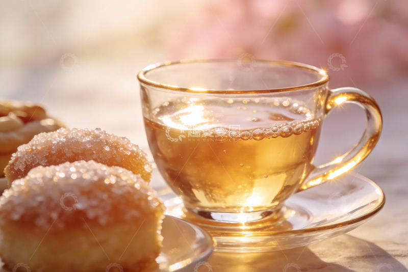 高清大图下载【趣麦麦图】阳光下茶点特写