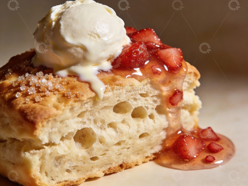 高清大图下载【趣麦麦图】草莓奶油蛋糕切片