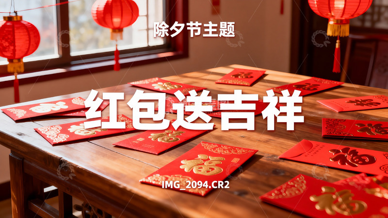 高清大图下载【趣麦麦图】除夕红包摆桌寓意吉祥