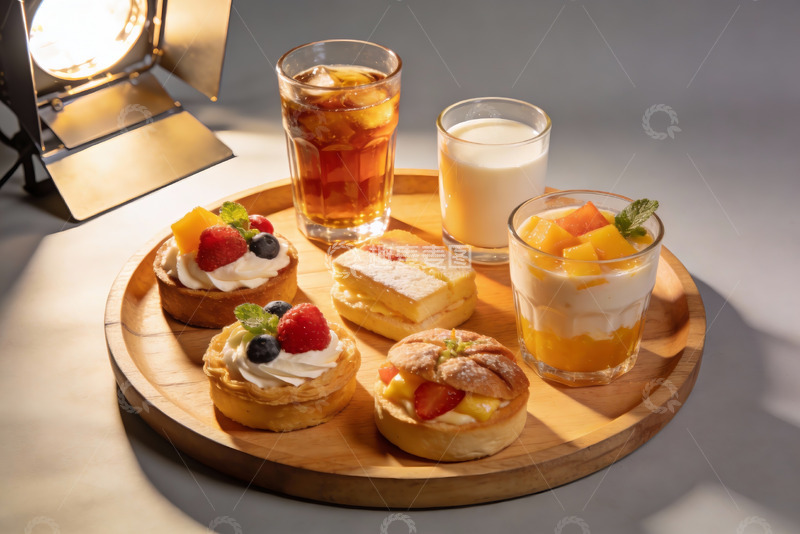 高清大图下载【趣麦麦图】精致甜点与饮品摆盘