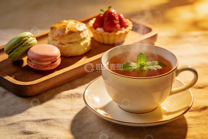 高清大图下载【趣麦麦图】茶点相伴午后阳光