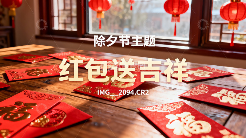 高清大图下载【趣麦麦图】除夕红包摆桌寓意吉祥