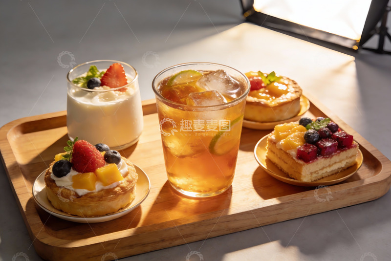 高清大图下载【趣麦麦图】阳光下午茶甜点饮品摆盘