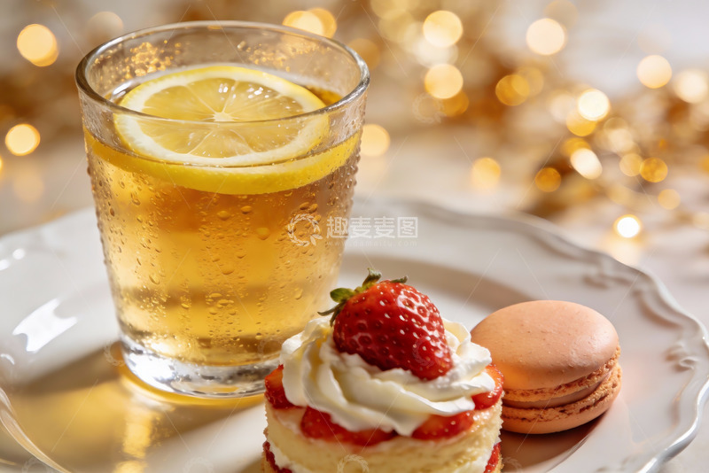 高清大图下载【趣麦麦图】柠檬饮品与甜点的温馨组合