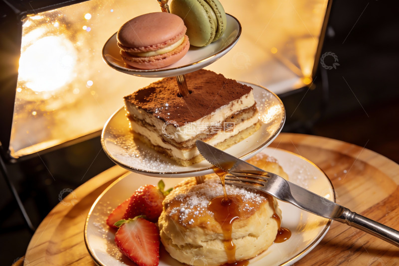 高清大图下载【趣麦麦图】三层甜点架美食摄影