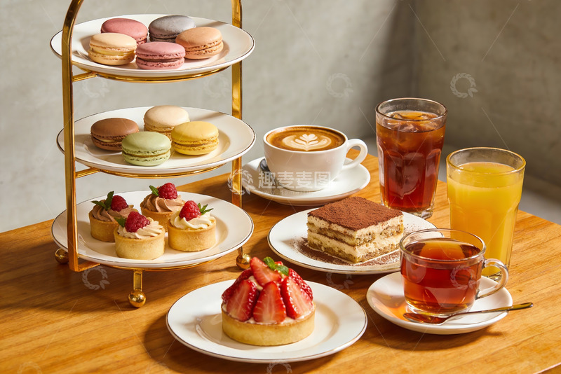 高清大图下载【趣麦麦图】精致下午茶甜点与饮品