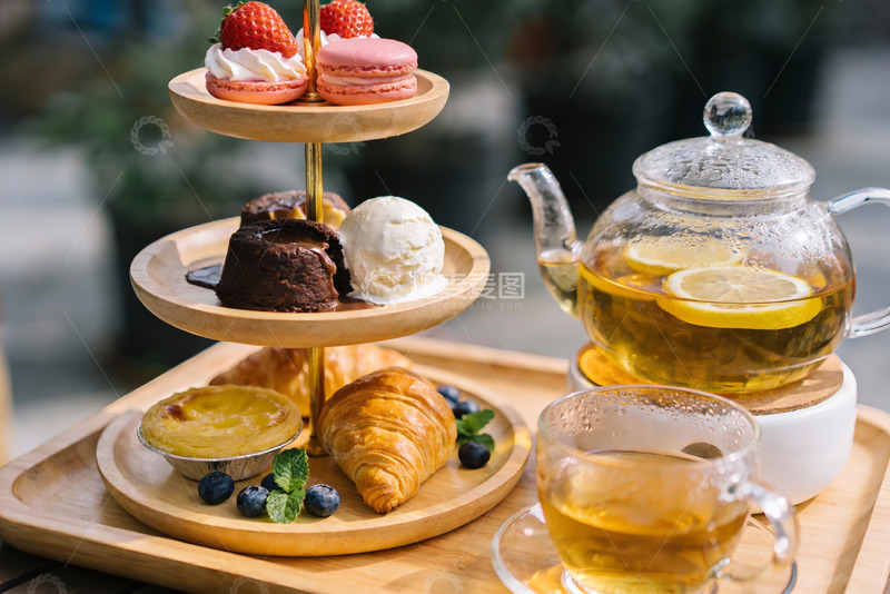 高清大图下载【趣麦麦图】精致下午茶甜点与茶饮