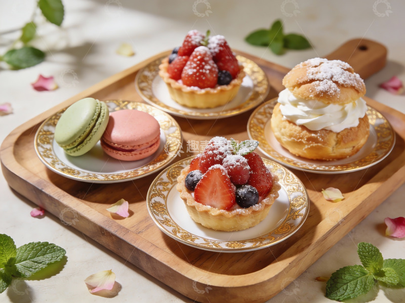 高清大图下载【趣麦麦图】精致甜点摆盘诱人美味