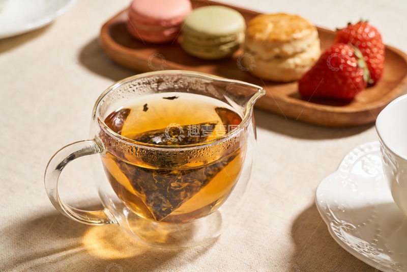 高清大图下载【趣麦麦图】茶饮与甜点的惬意时光
