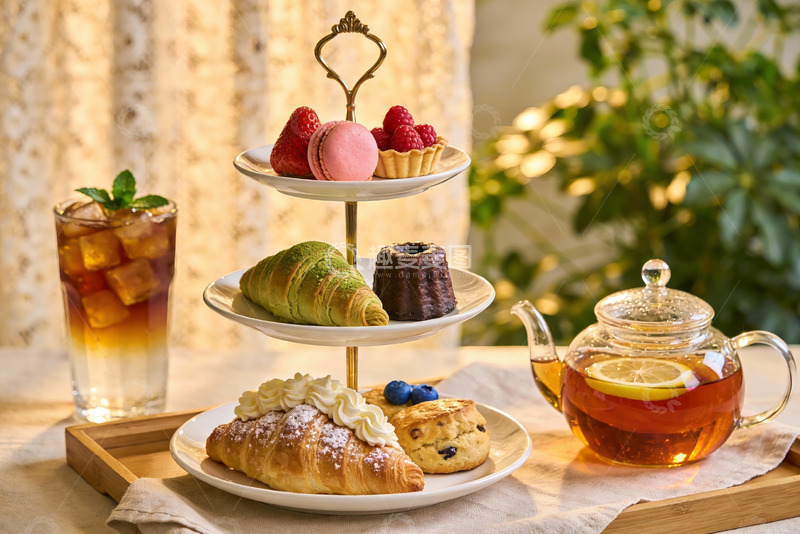 高清大图下载【趣麦麦图】精致下午茶甜点与饮品