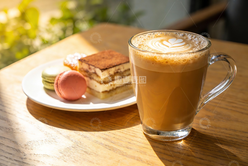 高清大图下载【趣麦麦图】咖啡甜点午后时光