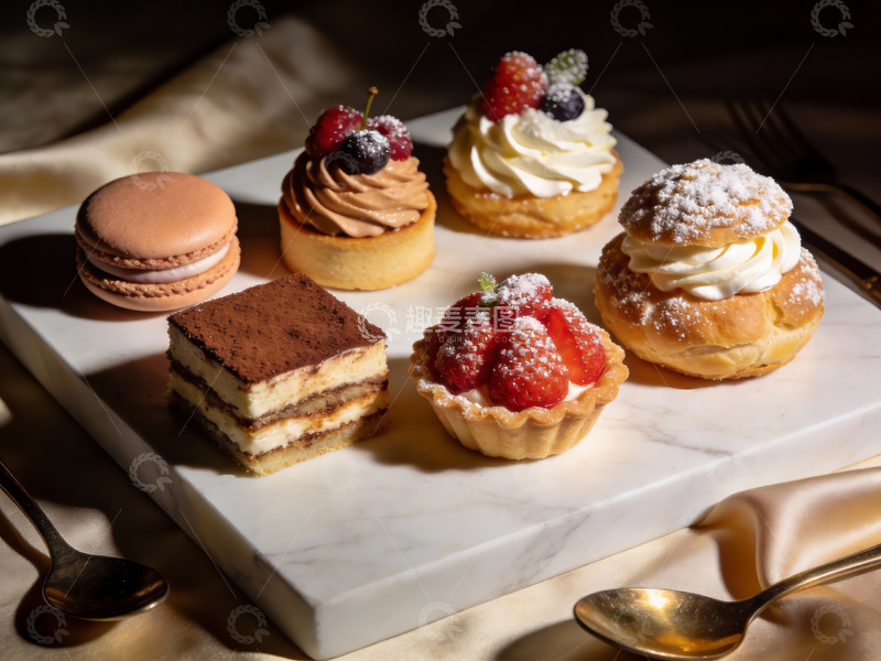高清大图下载【趣麦麦图】精致甜点拼盘展示