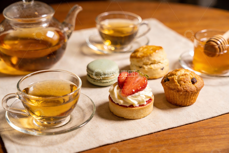 高清大图下载【趣麦麦图】下午茶时光茶点与饮品