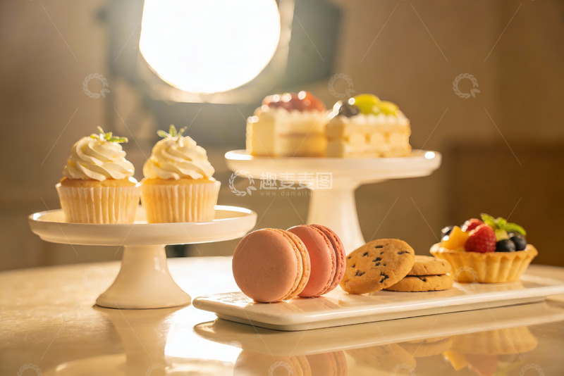 高清大图下载【趣麦麦图】精致甜点摆盘光影效果