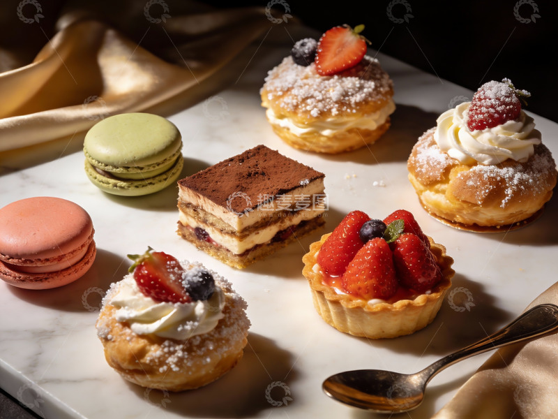 高清大图下载【趣麦麦图】精致甜点拼盘展示