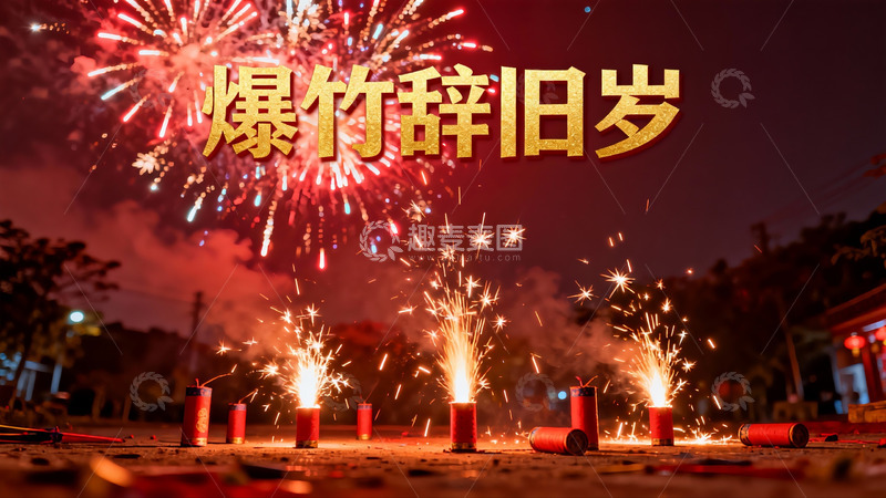 高清大图下载【趣麦麦图】夜空烟花绽放辞旧迎新