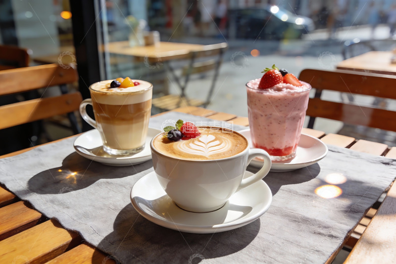 高清大图下载【趣麦麦图】咖啡与甜品的惬意时光