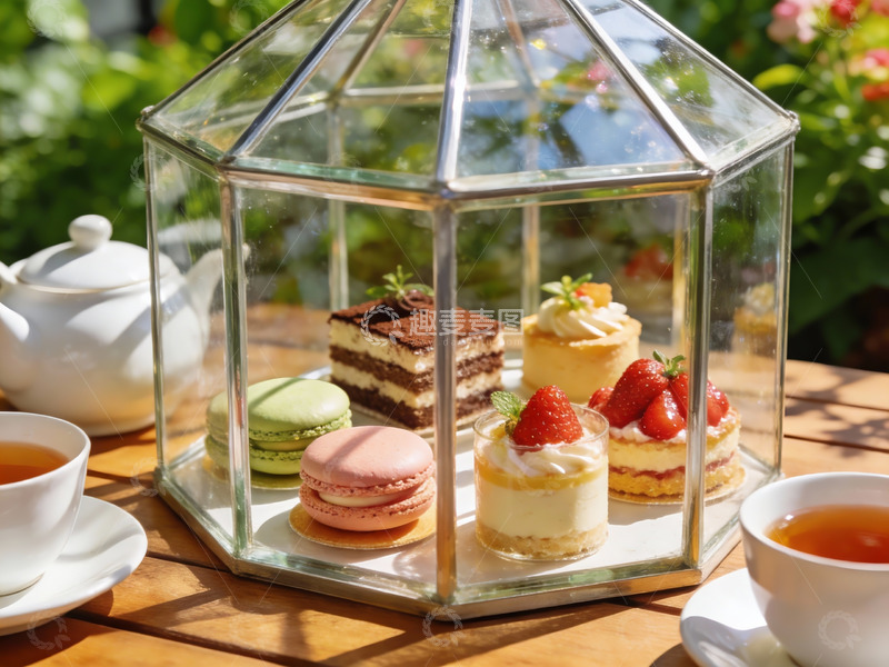 高清大图下载【趣麦麦图】玻璃罩甜品下午茶