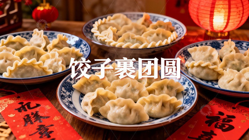 高清大图下载【趣麦麦图】饺子团圆饭摆盘