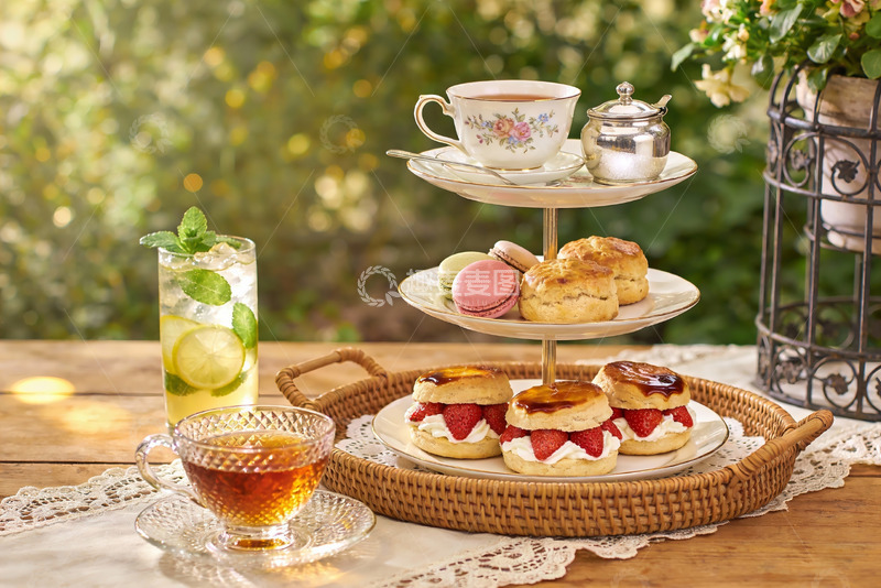高清大图下载【趣麦麦图】英式下午茶点心与饮品