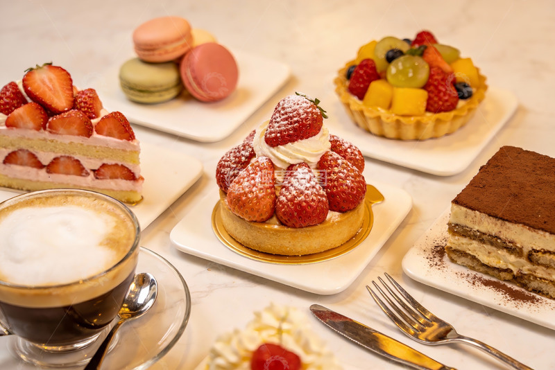 高清大图下载【趣麦麦图】精致甜品与咖啡摆盘