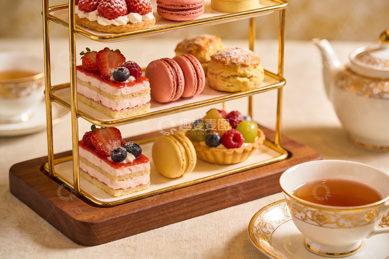 高清大图下载【趣麦麦图】三层甜点架下午茶