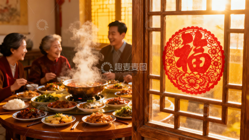 高清大图下载【趣麦麦图】家庭聚餐温馨场景