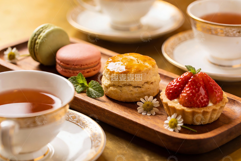 高清大图下载【趣麦麦图】精致下午茶点心与茶杯