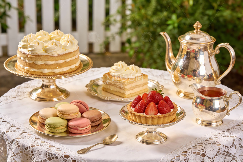 高清大图下载【趣麦麦图】精致下午茶甜点与银器摆盘