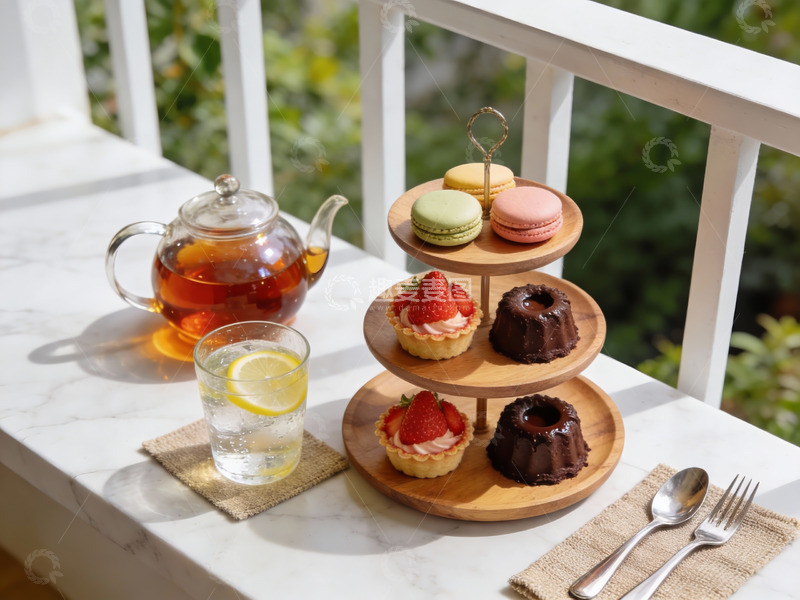 高清大图下载【趣麦麦图】阳台下午茶时光