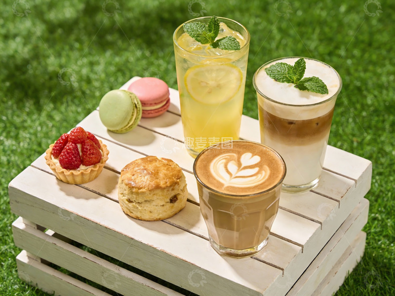 高清大图下载【趣麦麦图】户外美食饮品与甜点摆盘
