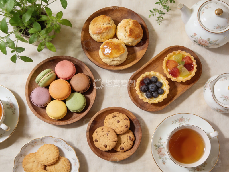 高清大图下载【趣麦麦图】精致下午茶点心摆盘