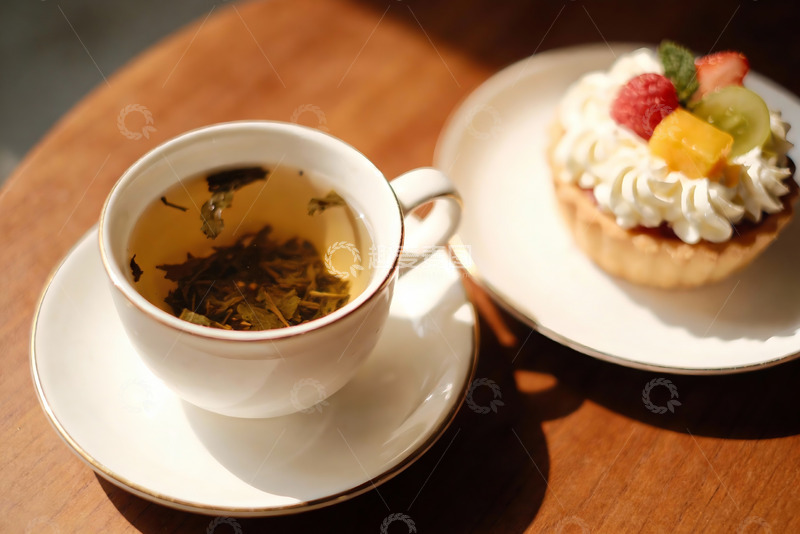 高清大图下载【趣麦麦图】茶点时光一杯茶与甜品