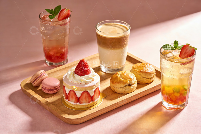 高清大图下载【趣麦麦图】精致甜品与饮品摆盘