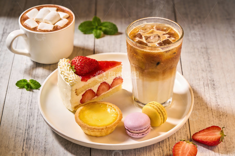 高清大图下载【趣麦麦图】甜品与饮品的诱人组合