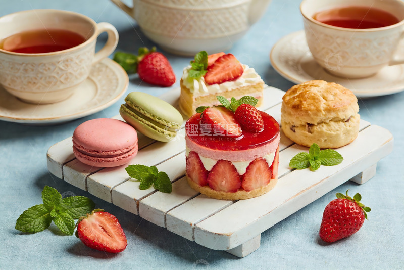 高清大图下载【趣麦麦图】草莓甜点下午茶摆盘