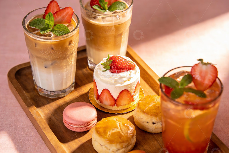 高清大图下载【趣麦麦图】精致甜品与饮品摆盘