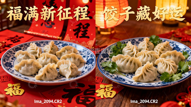 高清大图下载【趣麦麦图】春节饺子寓意吉祥
