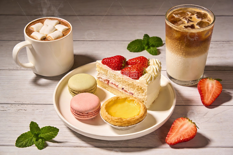 高清大图下载【趣麦麦图】甜品与饮品的诱人组合